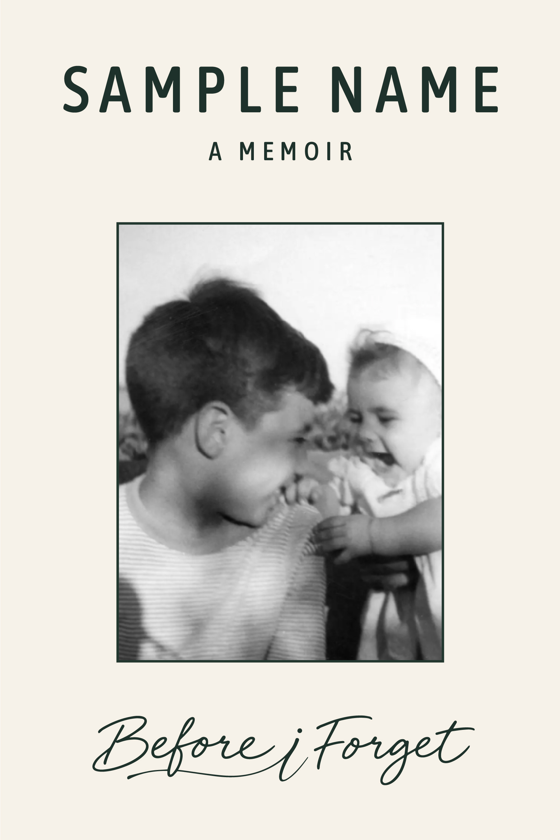 Our finalized cream sample memoir cover